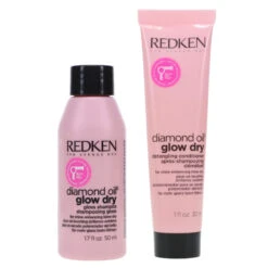 Simple Redken Diamond Oil Glow Dry Shampoo 1.7 Oz & Diamond Oil Glow Dry Conditioner 1 Oz Combo Pack -Personal Care Shop 1443629.01 2