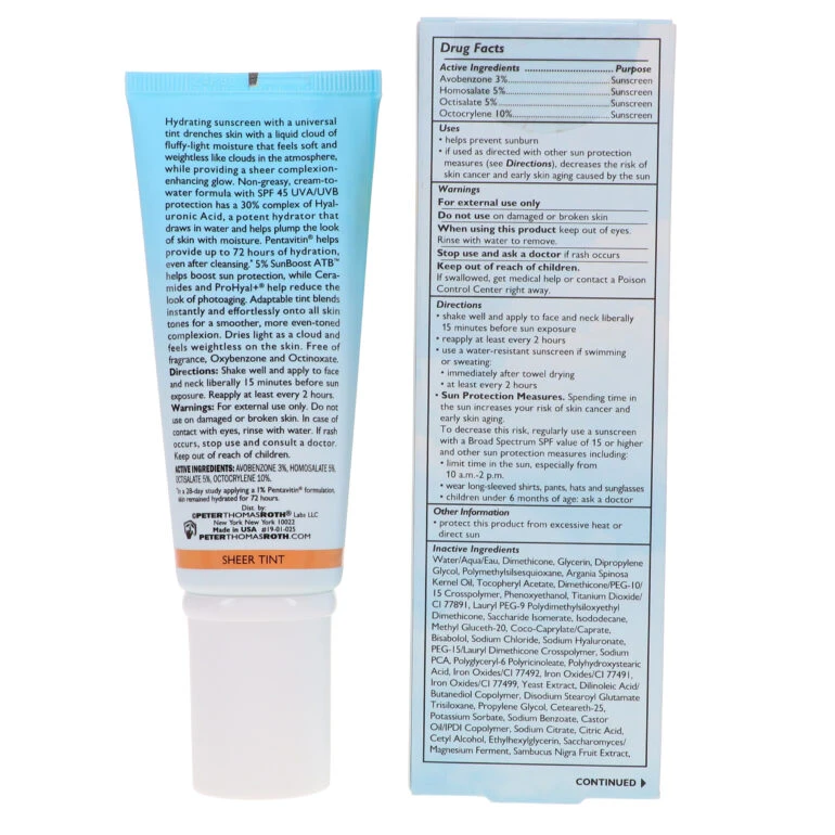 Simple Peter Thomas Roth Water Drench Hyaluronic Cloud Sheer Tint Moisturizer SPF 45 1.7 Oz 10 Simple Peter Thomas Roth Water Drench Hyaluronic Cloud Sheer Tint Moisturizer SPF 45 1.7 Oz - Image 8