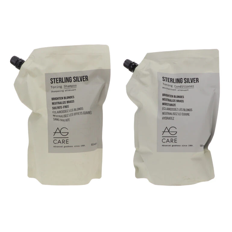 Simple AG Care Sterling Silver Toning Shampoo 33 Oz & Sterling Silver Toning Conditioner 33 Oz Combo Pack 3 Simple AG Care Sterling Silver Toning Shampoo 33 Oz & Sterling Silver Toning Conditioner 33 Oz Combo Pack