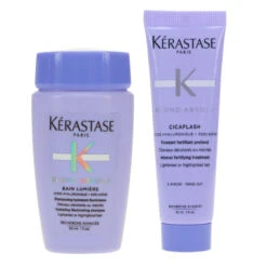 Simple Kerastase Blond Absolu Bain Lumiere 1 Oz & Blond Absolu Cicaflash Conditioner Fortifying Treatment 1 Oz Combo Pack -Personal Care Shop 1446026.01 2