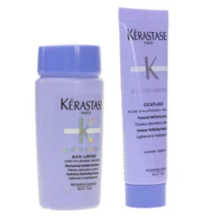 Simple Kerastase Blond Absolu Bain Lumiere 1 Oz & Blond Absolu Cicaflash Conditioner Fortifying Treatment 1 Oz Combo Pack -Personal Care Shop 1446026.06 2