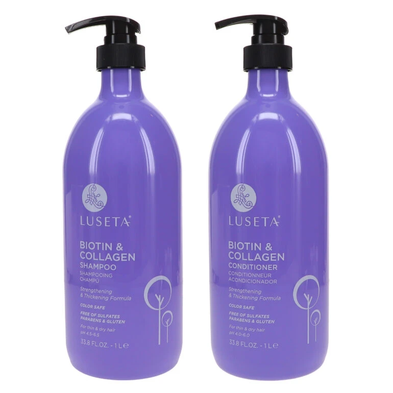 Simple Luseta Biotin & Collagen Shampoo 33.8 Oz & Biotin & Collagen Conditioner 33.8 Oz Combo Pack 3 Simple Luseta Biotin & Collagen Shampoo 33.8 Oz & Biotin & Collagen Conditioner 33.8 Oz Combo Pack