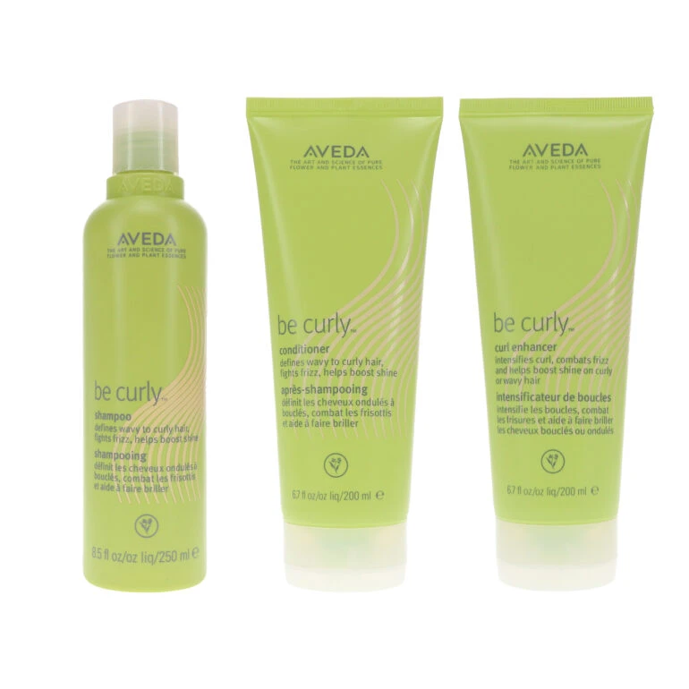 Simple Aveda Be Curly Shampoo 8.5 Oz, Be Curly Conditioner 6.7 Oz, & Be Curly Curl Enhancer 6.7 Oz Combo Pack 3 Simple Aveda Be Curly Shampoo 8.5 Oz, Be Curly Conditioner 6.7 Oz, & Be Curly Curl Enhancer 6.7 Oz Combo Pack